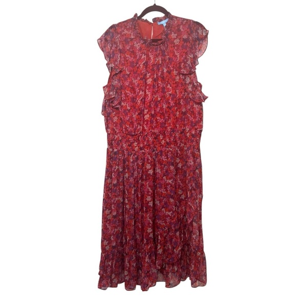 Draper James NWT Kacey Faux Wrap Ditsy Floral Raspberry Pink Dress Women’s XXL - Picture 4 of 12